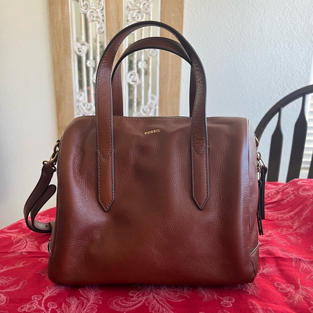 Fossil Sydney Satchel cognac color